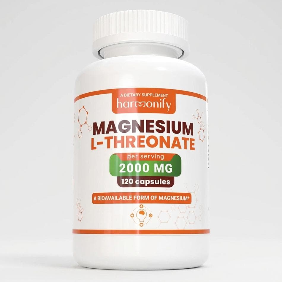 Magnesium L-Threonate (Magtein), Brain & Memory Support, Gluten-Free Non-GMO, 120 Veggie Capsules, 2000 mg per serving
