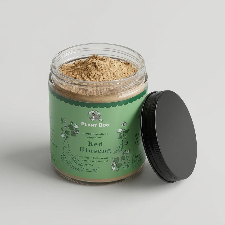 Red Ginseng Powder (Panax Ginseng), Single-Ingredient Dog Supplement, Energy & Immune Support, Powder Mix-In, 1 Jar
