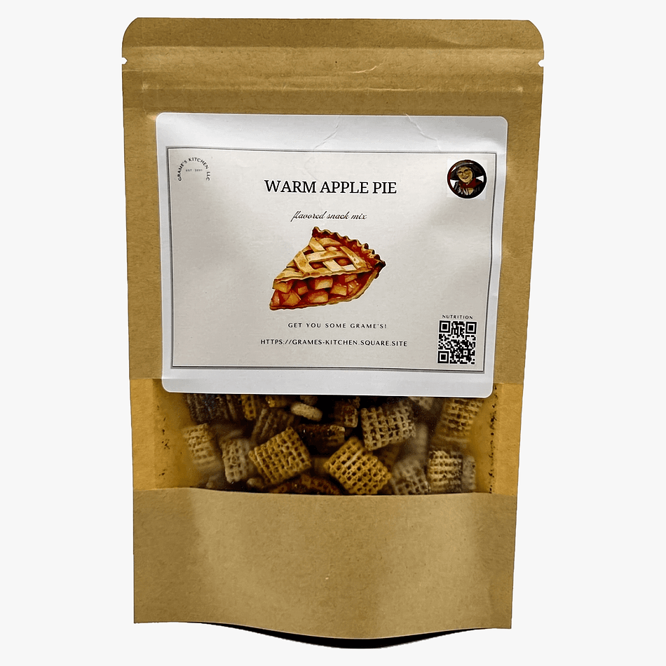 Apple Pie Snack Mix, Cinnamon Spice Dessert Crunch, Sweet Gourmet Blend, Resealable Bag, 2.5 oz