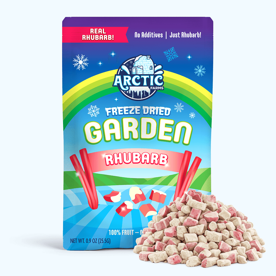Freeze-Dried Red Rhubarb, Tart, Crisp, Single-Ingredient Garden Slices, Large Resealable Bag (0.9 oz)