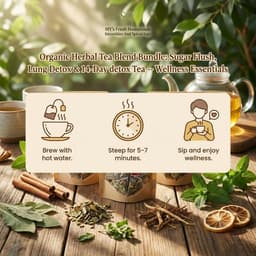 Organic Herbal Tea Blend Bundle: Sugar Flush, Lung Detox & 14-Day detox Tea -- Wellness Essentials-3