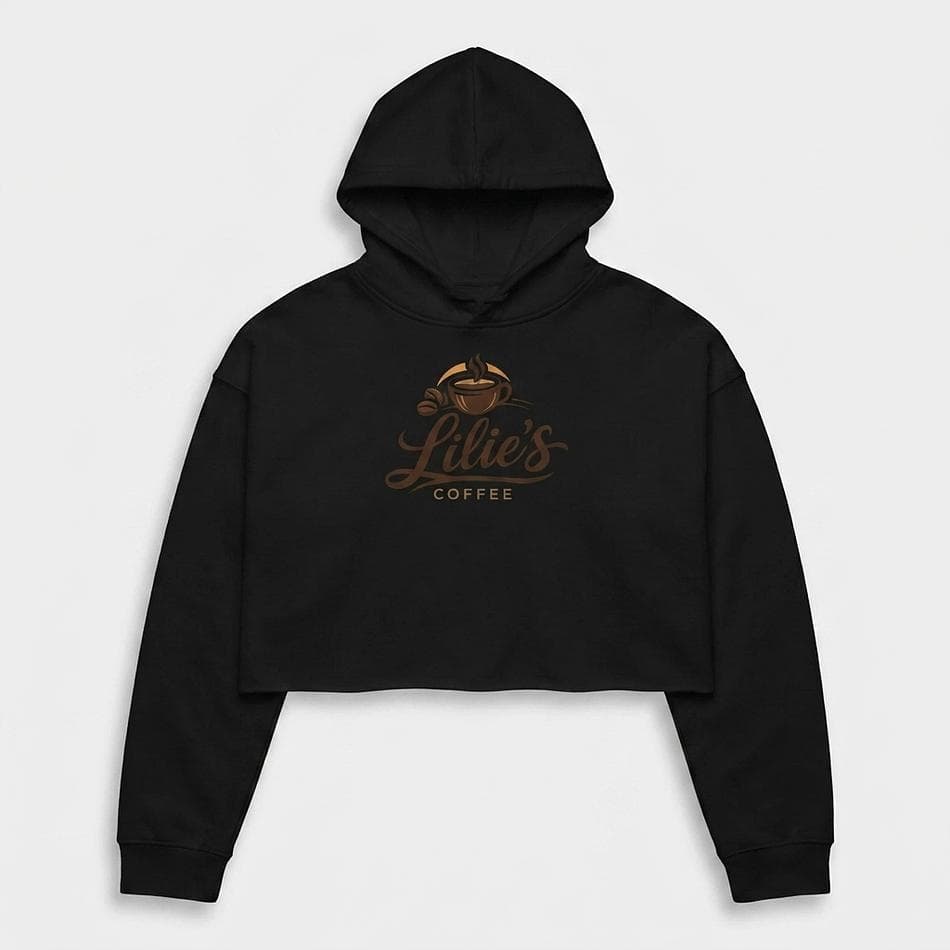 Women’s Cropped Fleece Hoodie, Airlume Cotton Blend, Raw Hem, Cozy Streetwear Fit, 6.5 oz, Sizes S–2XL