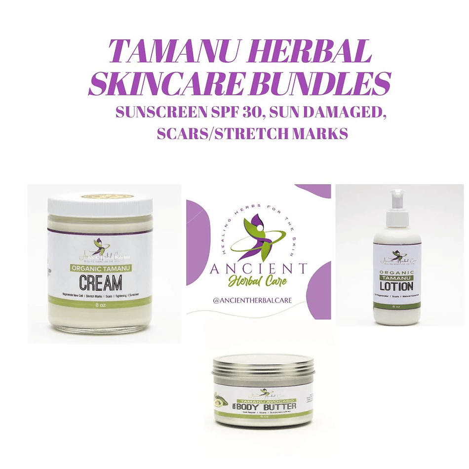 Tamanu Oil Mineral Sunscreen + Skin Regenerator Bundle, Zinc Oxide, Broad Spectrum UVA/UVB Protection, 2-Piece Set