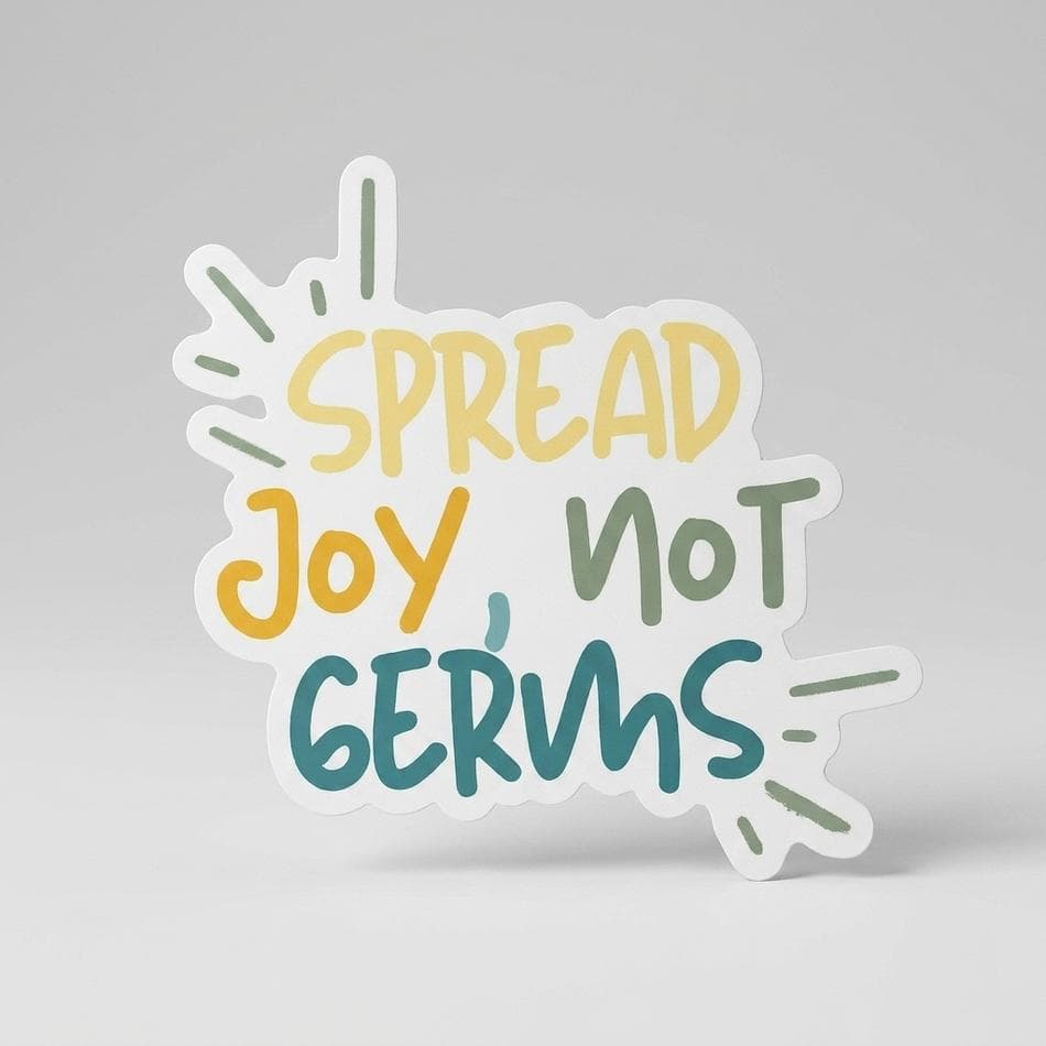 Waterproof Vinyl Sticker, Removable Adhesive, Dishwasher Safe, Weatherproof Decal for Water Bottles & Cars, 4x4 in