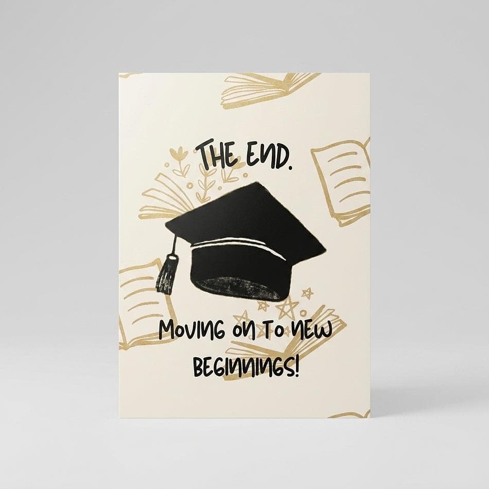 Graduation Congratulations Card, 100% Recycled Paper, Funny Congrats, A2 4.5x5, Blank Inside, Envelope Included