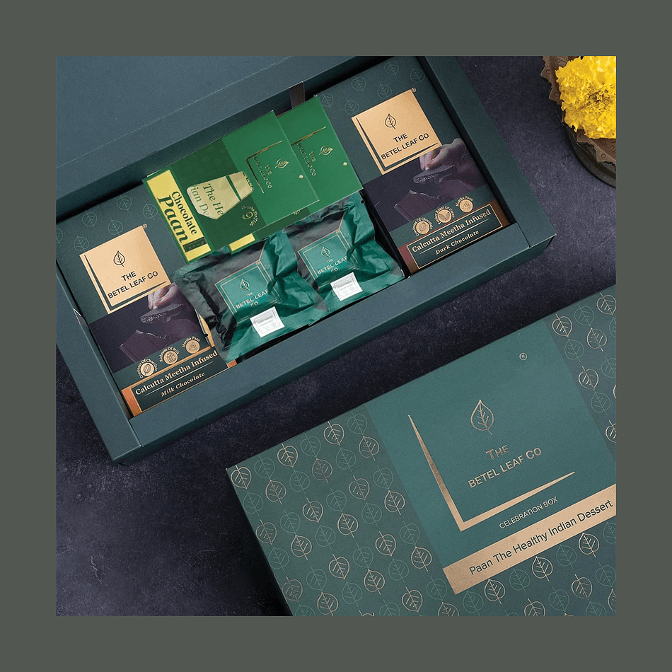 Paan Chocolate Gift Box, Bombay Paan Bars & Chocolate Paan, Premium Celebration Hamper, 16-Piece Assortment