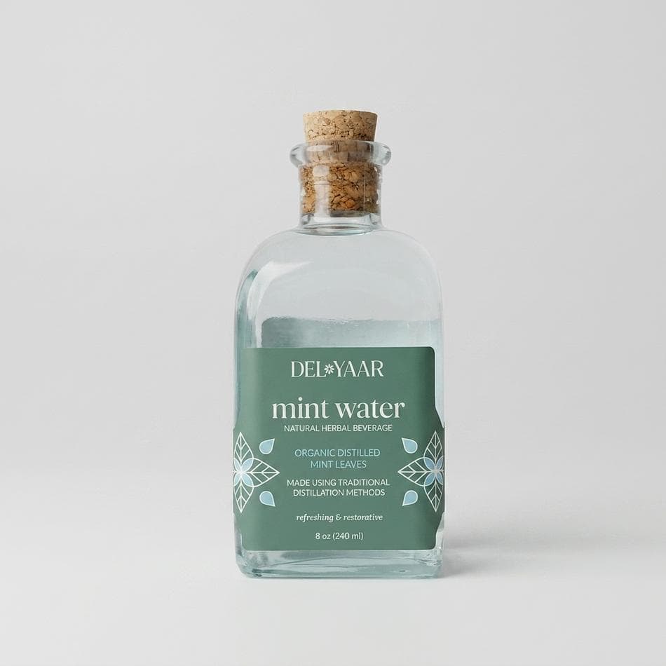 Mint Hydrosol Face & Body Mist, Organic Mint Leaves, Cooling Refresh, Culinary & Topical Spray, 250 ml