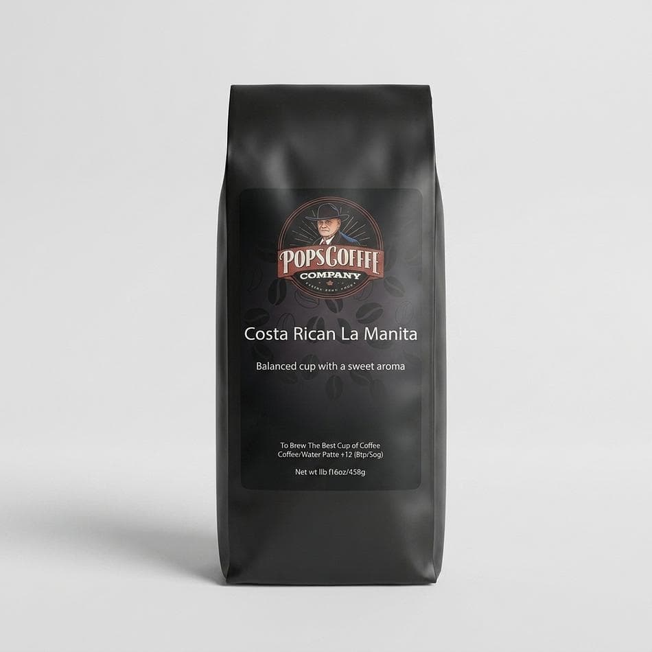 Costa Rica Single Origin Coffee, Air-Roasted, Balanced & Sweet Aroma, 1 lb Bag, Whole Bean or Ground