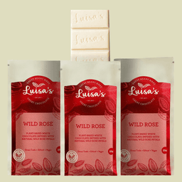 Wild Rose Infused White Casholate Chocolate with Petals | Vegan & Plant-based-0