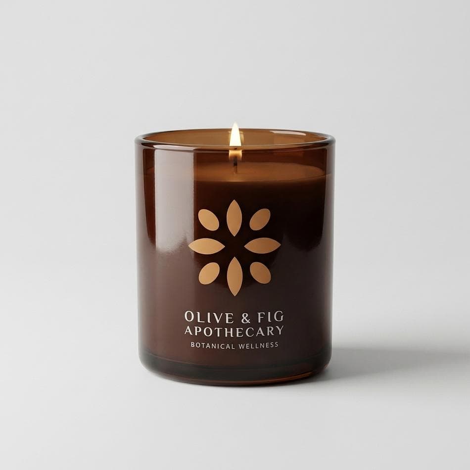 Coconut Apricot Wax Candle Driftwood Bloom by Olive & Fig, Bergamot & Peony, Floral Fruity Scent, 11 oz 2-Wick Amber Jar