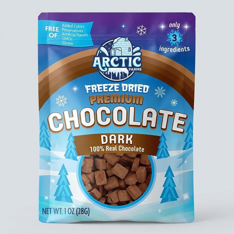 Freeze-Dried Dark Chocolate Chips, Organic Cacao & Coconut Sugar, Crunchy Melt-in-Your-Mouth Snack, 1 oz Bag