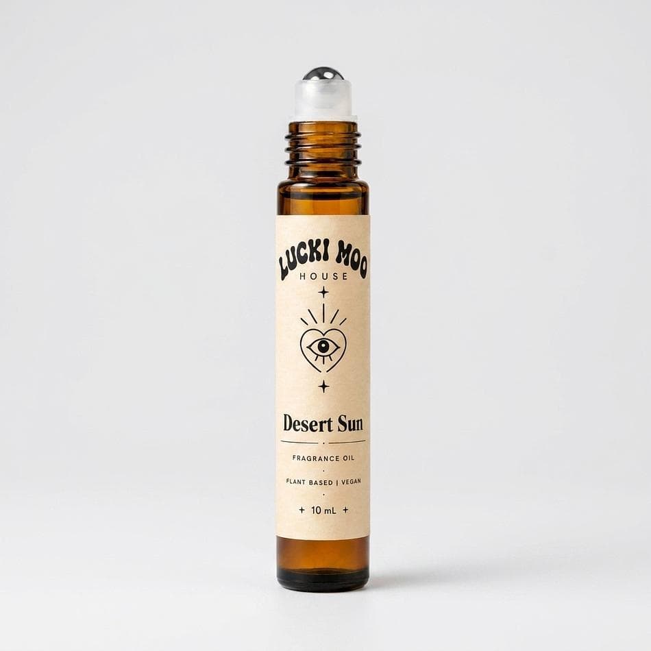 Roll-On Perfume Oil, Coconut Oil + Neroli, Vanilla & Chamomile, Warm Calming Scent, 10 ml Amber Glass