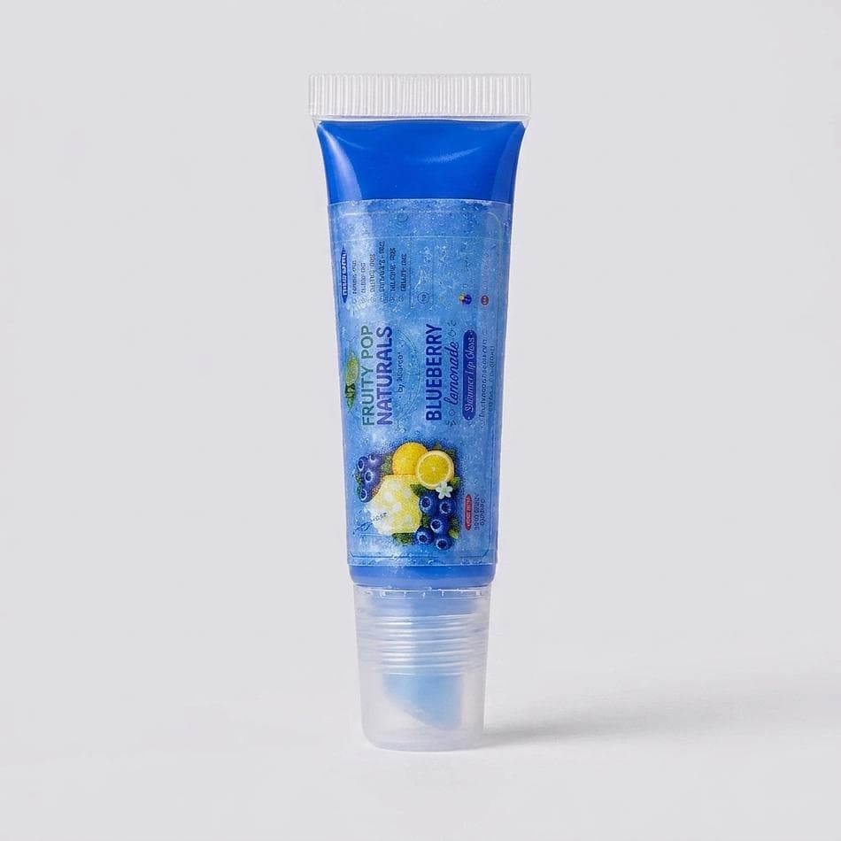 Petroleum-Free Shimmer Lip Gloss, Castor & Jojoba Oils, Lightweight Non-Sticky Shine, Fruity Flavors, 1 Tube