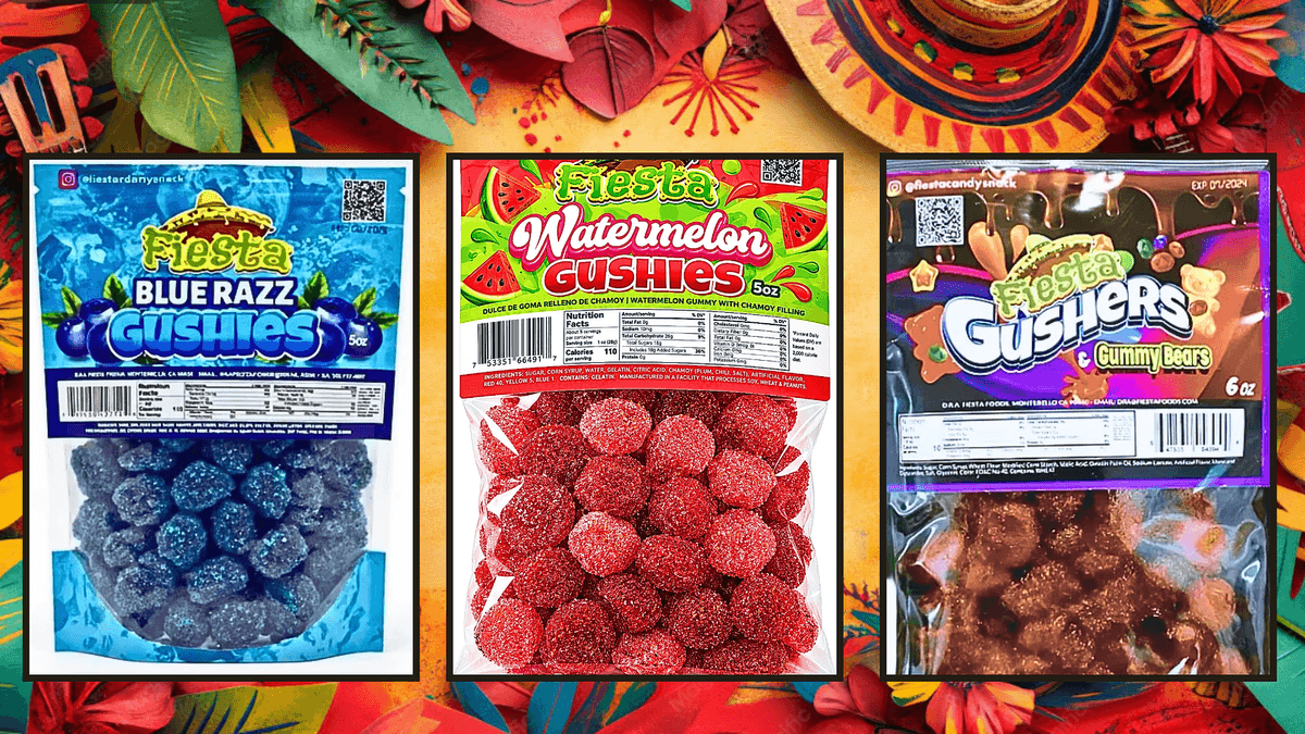 Chamoy Gushers Variety Bundle, Blueberry & Watermelon + Gushers w/ Gummy Bears, Sweet Spicy Snack, 3-Pack