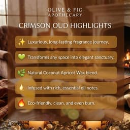 Olive & Fig Apothecary Crimson Oud scented 2-wick 11 oz candle-3