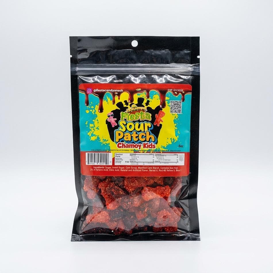 Chamoy Sour Gummy Candy, Sour Patch Kids, Sweet & Spicy Coated Gummies, Party Snack Topping