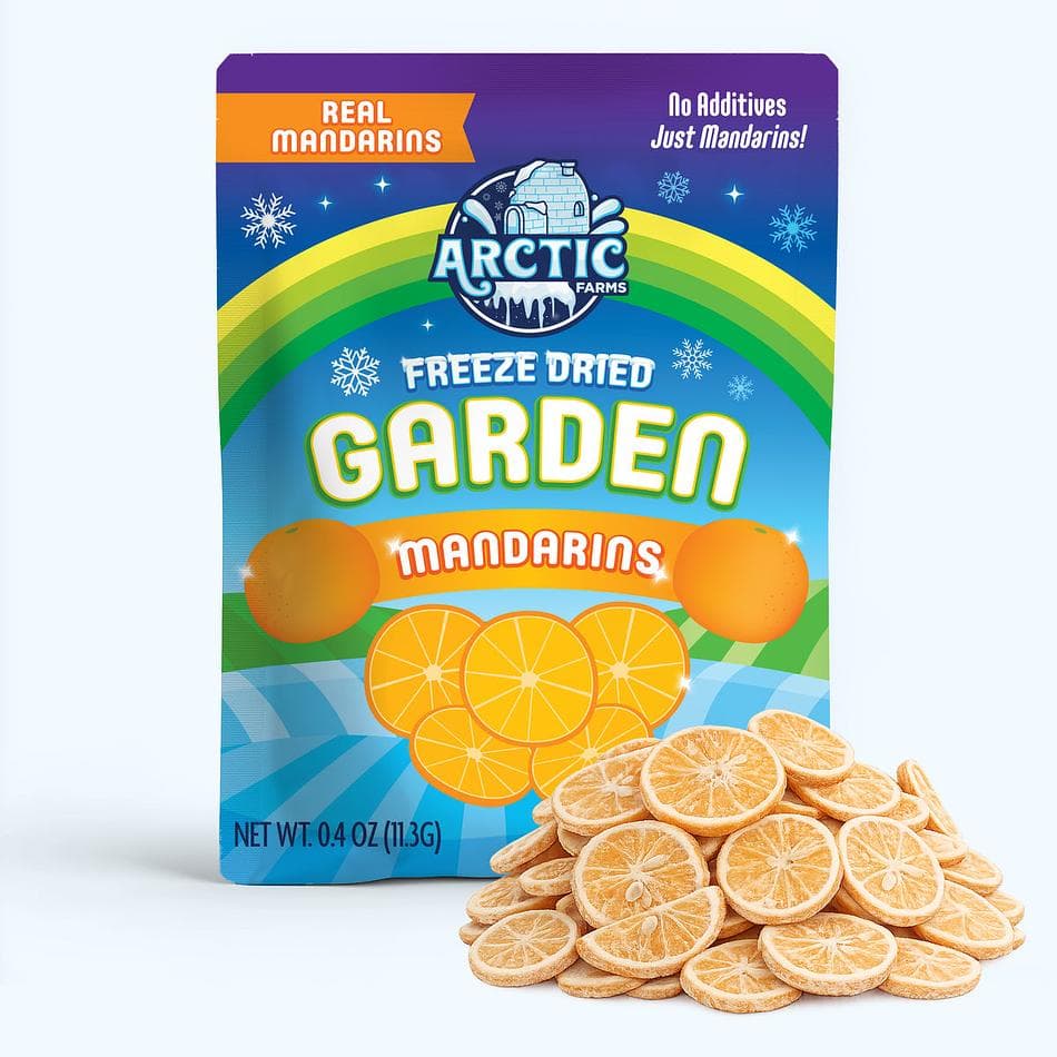 Freeze-Dried Mandarin Slices, 1 Ingredient Citrus Snack, No Added Sugar, Vegan & Gluten-Free, Pack of 3 Resealable Bags (0.4 oz each)