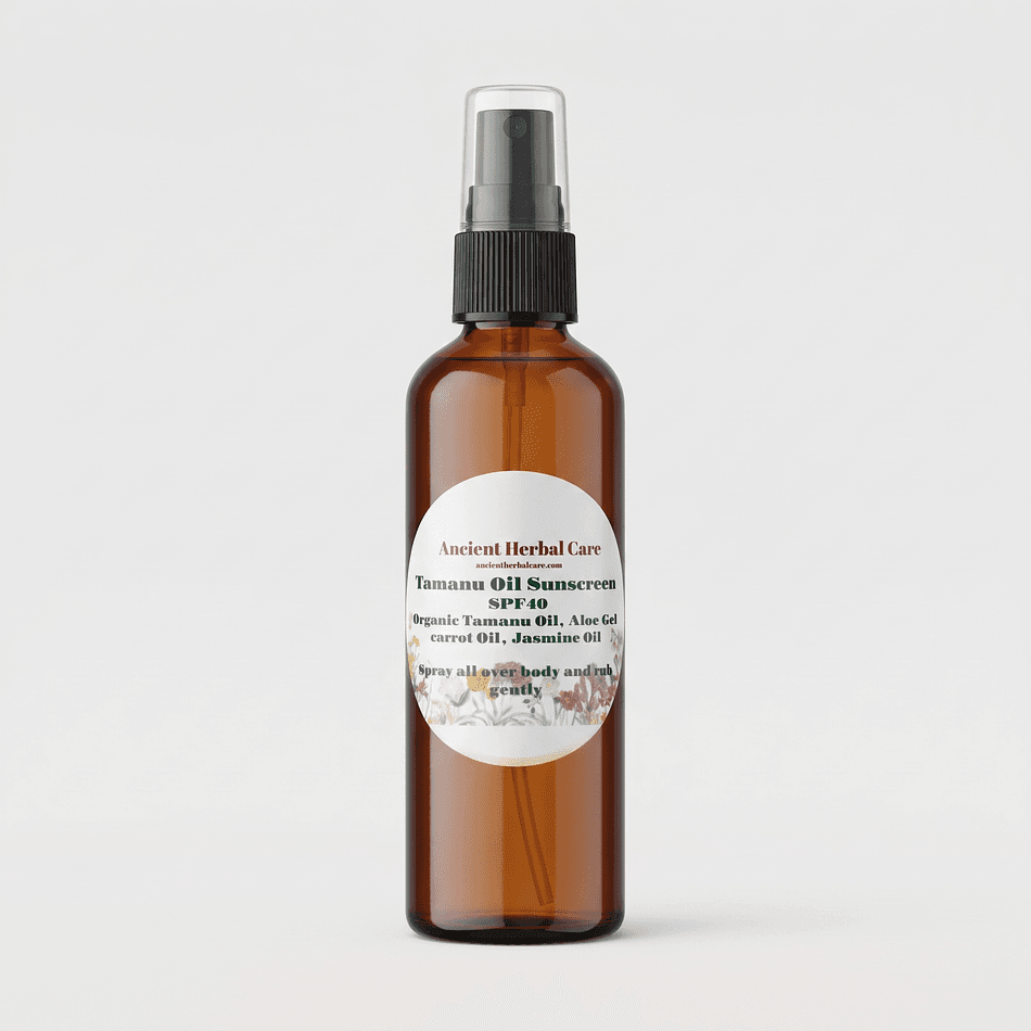 Tamanu Sunscreen Spray, Tamanu Oil + Aloe + Red Raspberry + Carrot Oil, SPF 50 Body Sun Protection, 1 Bottle