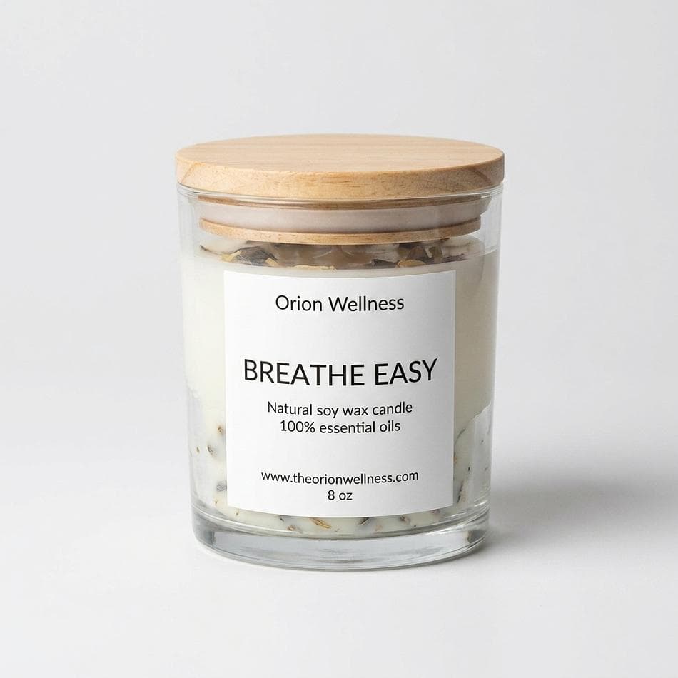 Soy Wax Aromatherapy Candle, Eucalyptus Peppermint & Tea Tree, Clean-Burning Fresh Air Scent, 8 oz Jar