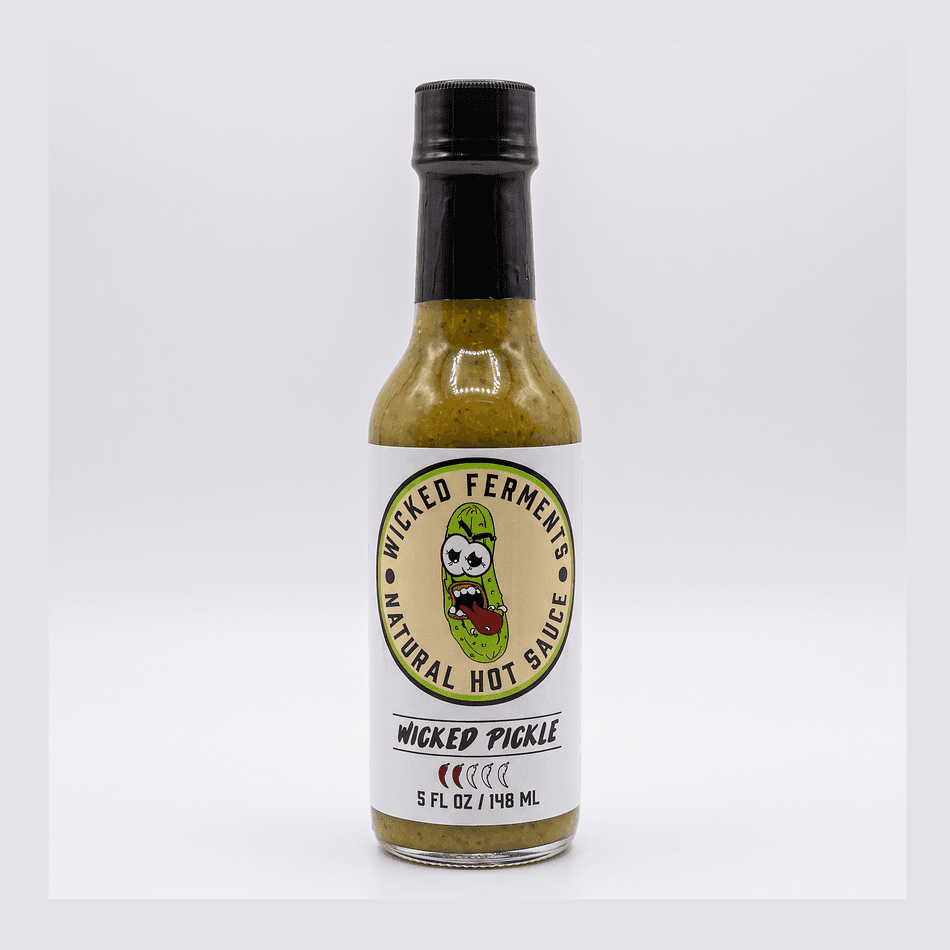 Fermented Dill Pickle Hot Sauce, Tangy Mild Heat, 2/5 Heat Level, Small-Batch Craft Sauce (Bottle Size)
