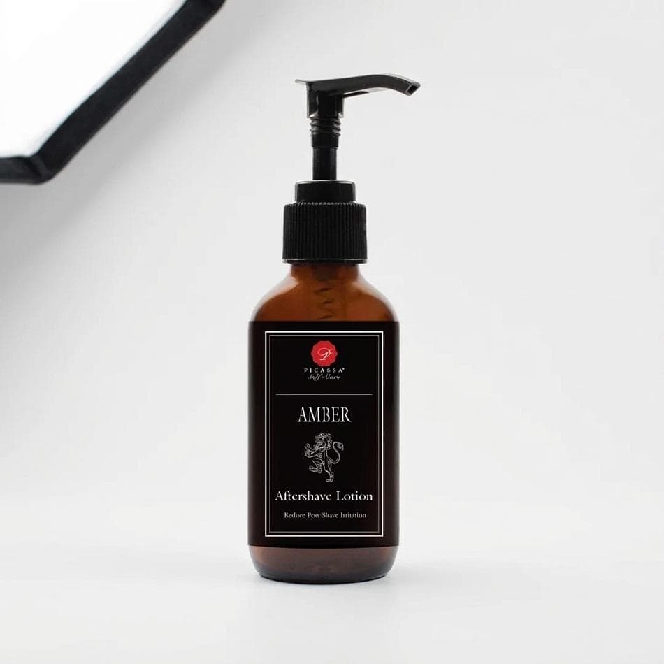 Aftershave Balm, Aloe & Zinc, Soothes Sensitive Skin, Grapeseed Oil, 4 Scents (Amber/Citrus/Oakmoss/Cedarwood)