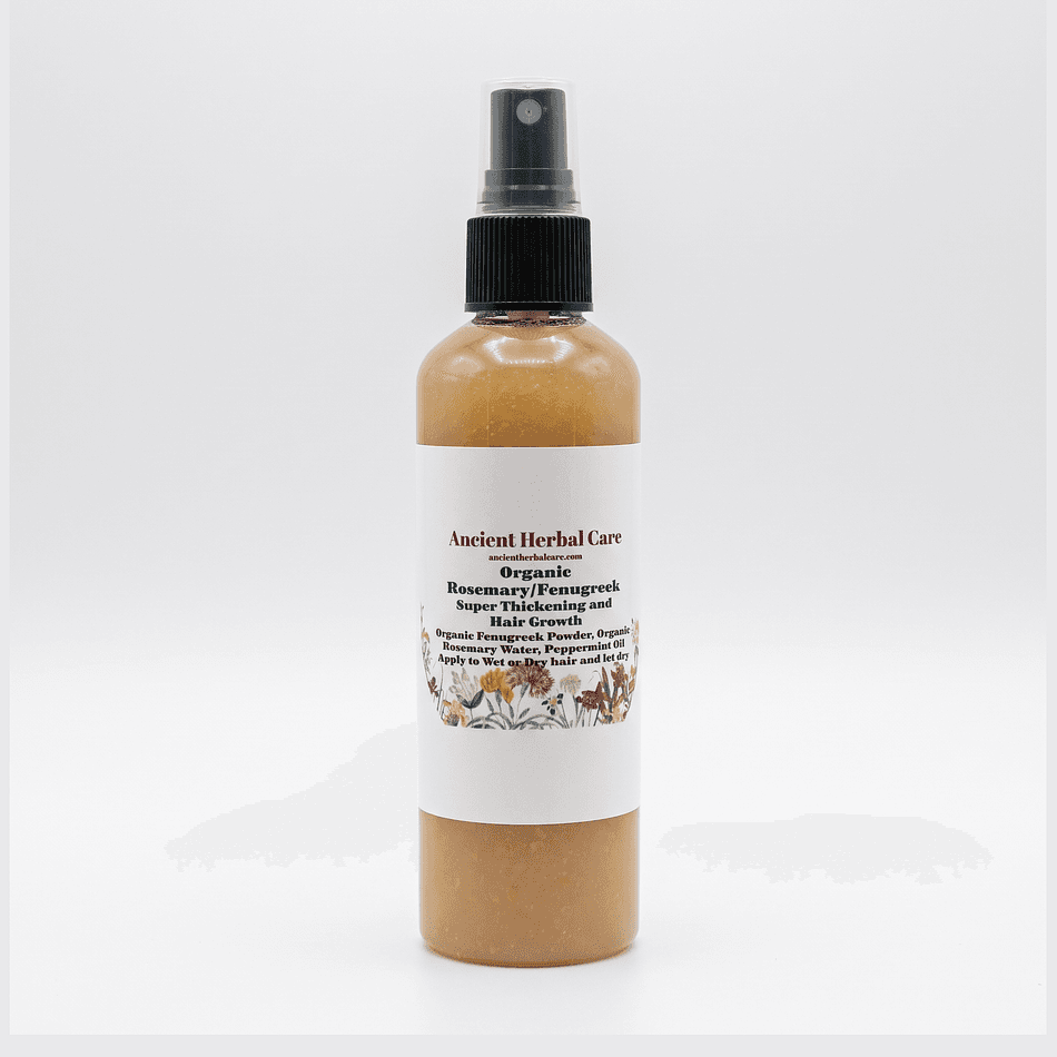 Herbal Hair Growth Serum, Fenugreek & Rosemary + Aloe Vera, Thicker Fuller Hair, Leave-In Scalp Treatment