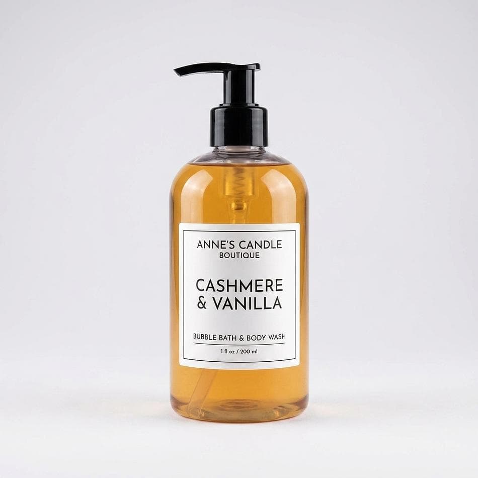 Bubble Bath & Body Wash, Cashmere & Vanilla Scent, Cozy Spa Lather, 1 Bottle