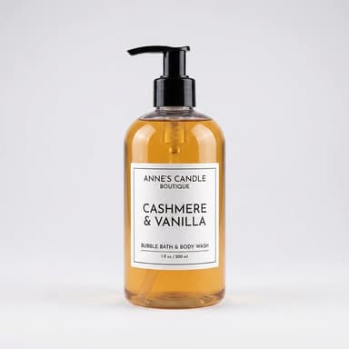 Bubble Bath & Body Wash, Cashmere & Vanilla Scent, Cozy Spa Lather, 1 Bottle