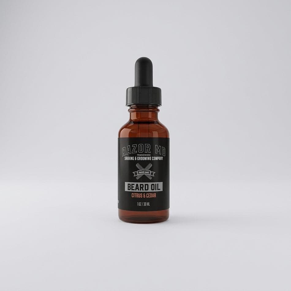 Beard Oil, Argan & Jojoba + Vitamin E, Softens & Stops Beard Itch, Citrus Cedar Scent, 1 oz Dropper
