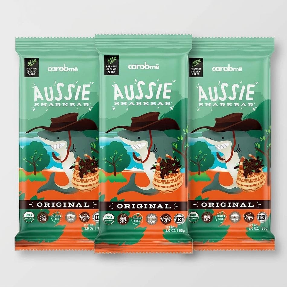 Organic Carob Chocolate Bar, Australian Carob Powder & Coconut Sugar, Creamy Milk-Chocolate Alternative, Caffeine-Free, 3-Pack