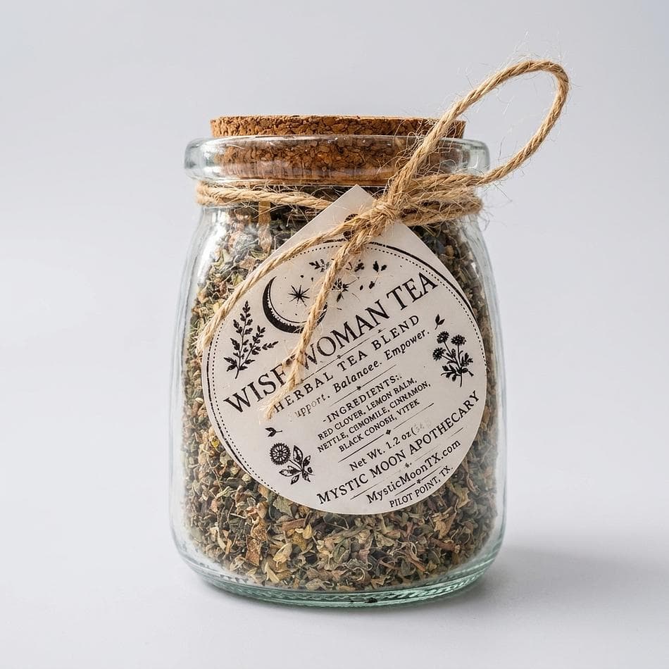 Menopause Support Herbal Tea, Red Clover & Vitex, Calming Hormone Balance Blend, Loose Leaf, 1.2 oz (34 g)