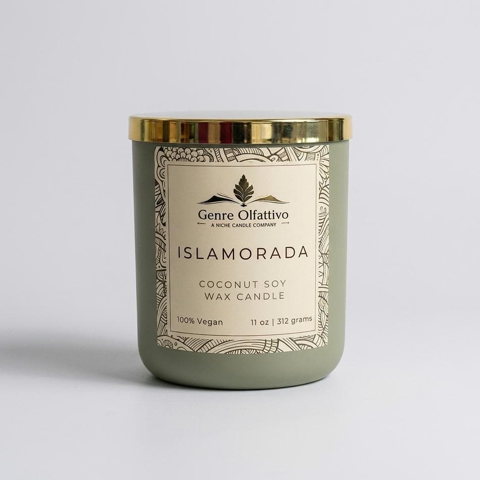 Islamorada Tropical Scented Candle, Coconut Soy Wax, Banana & Toasted Coconut, Coastal Gourmand, 12 oz Blue Jar, Double Cotton Wick