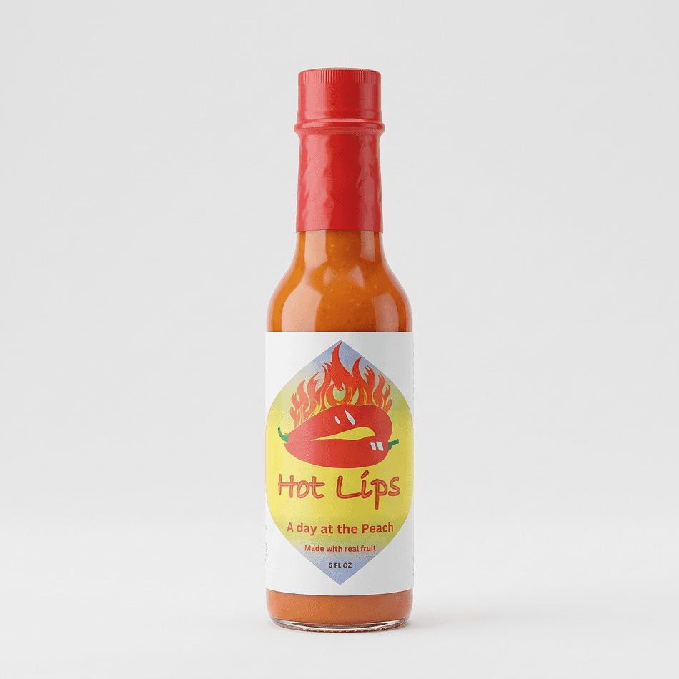 Peach Hot Sauce, Peaches & Cinnamon, Sweet Heat Glaze, Jalapeño Habanero Reaper Ghost Pepper Blend, 5 oz Glass Bottle