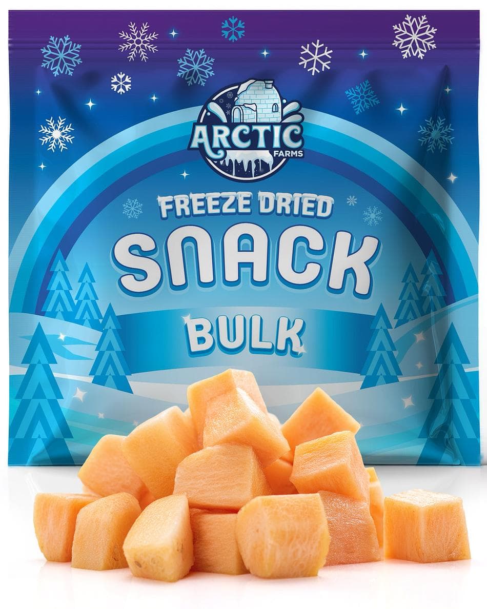 Freeze-Dried Cantaloupe Melon, Sweet Refreshing Crunchy Fruit Snack, Bulk Bag (8.5 oz)