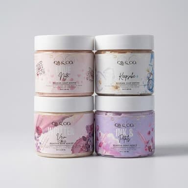 Body Butter Mini Set, Shea Cocoa Mango Butters, Non-Greasy Hydration, 4 x 2 oz Travel Jars (Choose Whipped Butter or Body Crème)