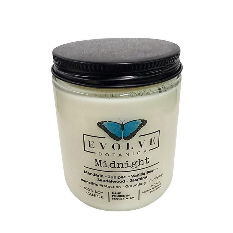 Crystal-Infused Soy Candle, Amber Pumpkin Oud & Moss, Super Seven Stones, Crackling Wood Wick, 9oz Jar, 40hr Burn