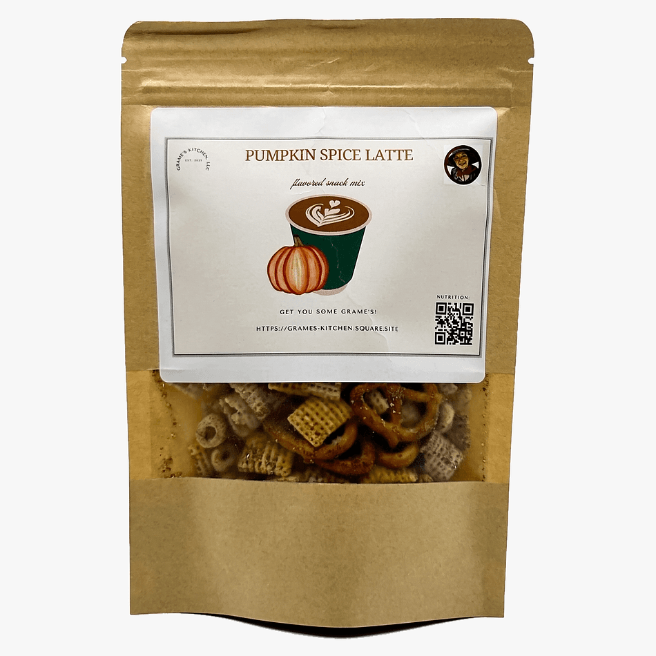 Pumpkin Spice Latte Snack Mix, Corn & Rice Chex + Pretzels, Sweet & Crunchy Fall Treat, 2.5 oz Bag