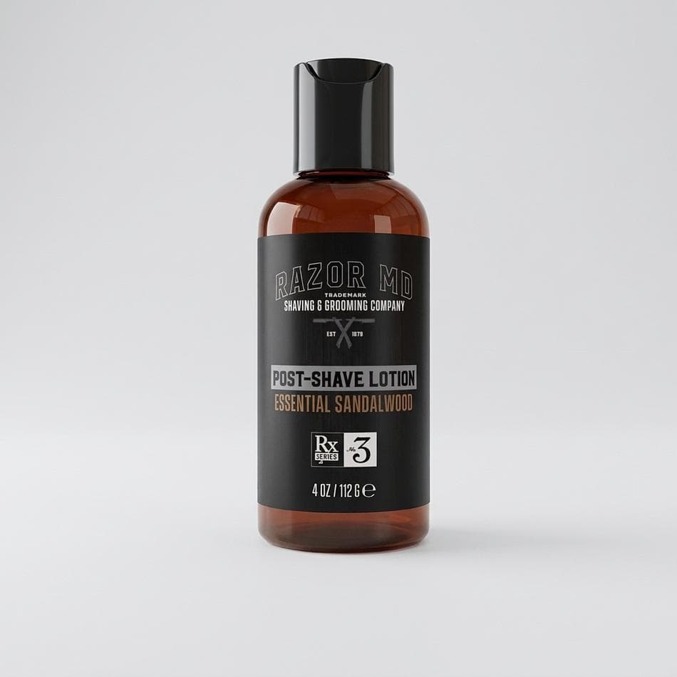 Alcohol-Free Post Shave Lotion, Aloe & Shea Butter, Calms Razor Burn & Bumps, Sandalwood Scent, 4 oz