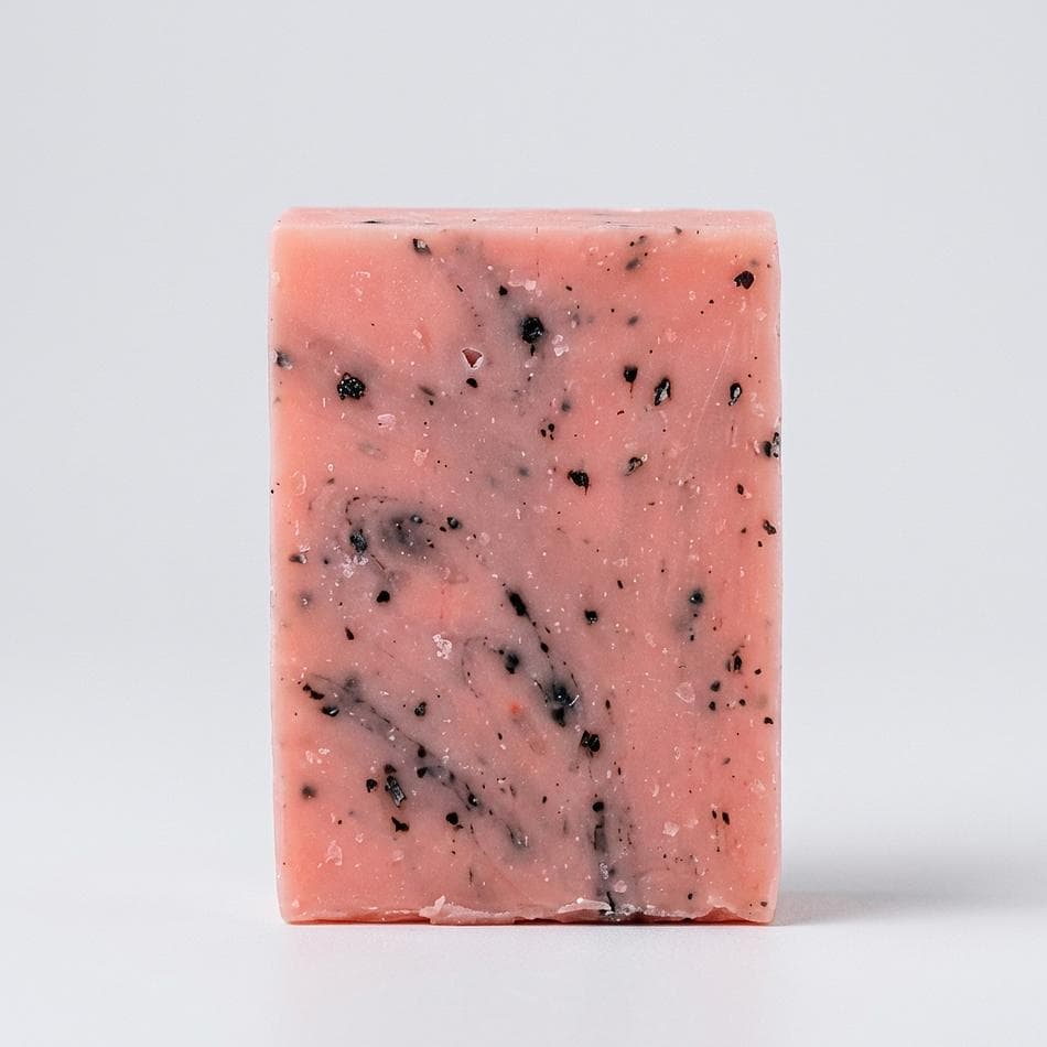 Cold Process Soap Bar, Watermelon & Lemonade Scent, Vegan Cleansing, 4.5 oz Round Bar