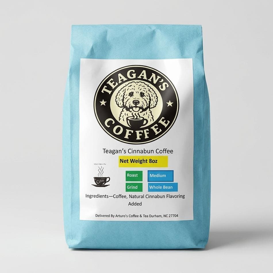 Cinnamon Bun Flavored Coffee, Medium Roast Arabica, Warm Sweet Spice, 8oz Bag, Whole Bean or Ground