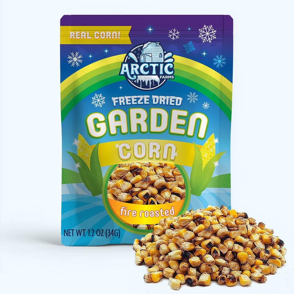 Freeze-Dried Fire Roasted Corn, Smoky-Sweet Crunchy Snack & Salad Topper, Pack of 3 Resealable Bags (1.2 oz each)