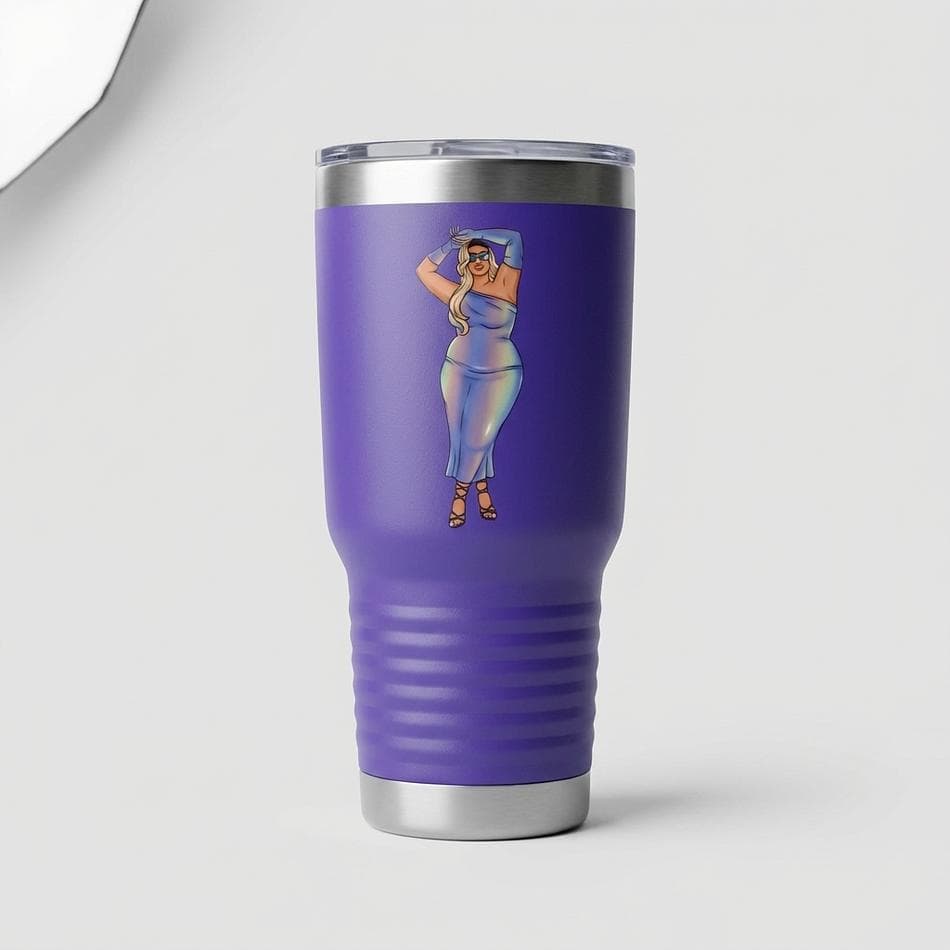 Vacuum Insulated Stainless Steel Travel Mug, Powder Coated, Cup Holder Friendly, 20 oz, Clear Lid