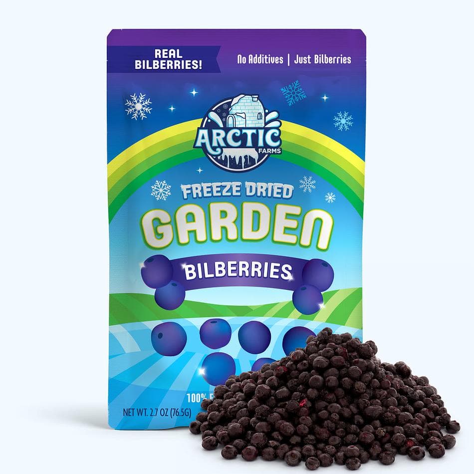 Freeze-Dried Wild Bilberries, Deep, Tart, Antioxidant-Rich Nordic Berry Snack, Large Resealable Bag (2.7 oz)