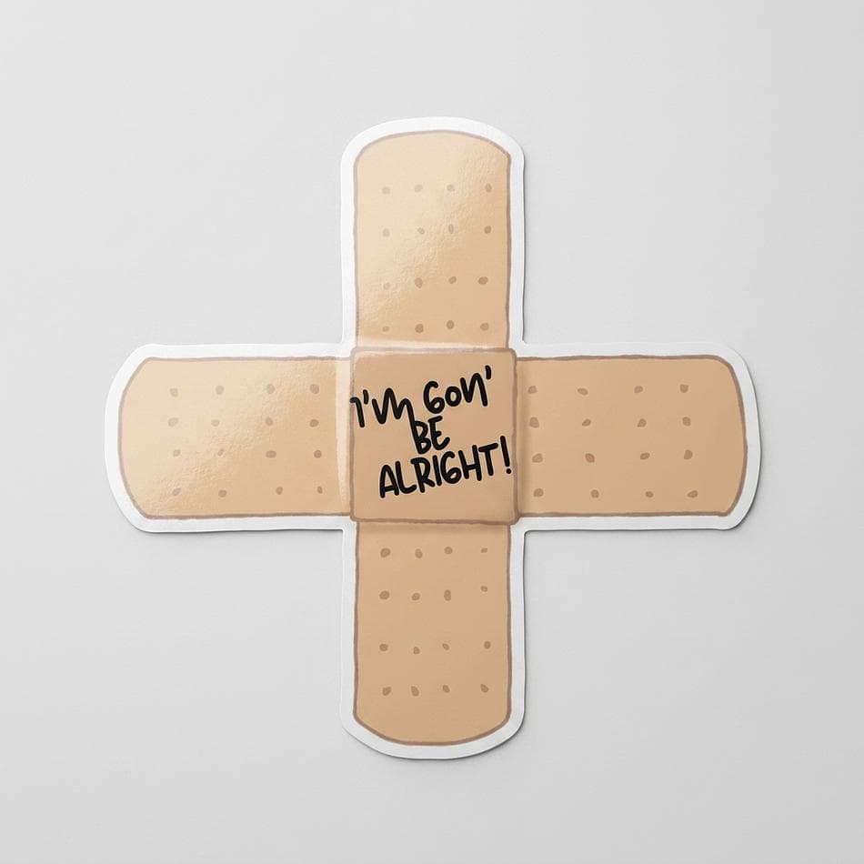 Waterproof Bandaid Sticker, Weatherproof Removable Decal, Dishwasher Safe for Water Bottles & Tumblers, 4x4