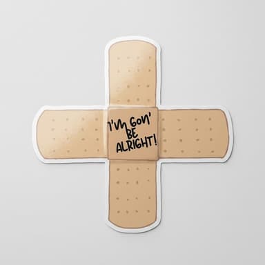 Waterproof Bandaid Sticker, Weatherproof Removable Decal, Dishwasher Safe for Water Bottles & Tumblers, 4x4