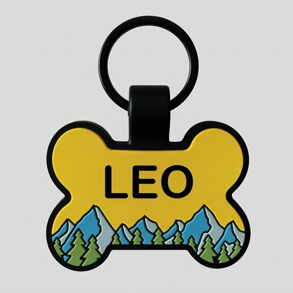 Smart Pet ID Tag (Bone), Premium Silicone, GPS Scan Alerts, No App Needed, Waterproof & Battery-Free, 1 Tag