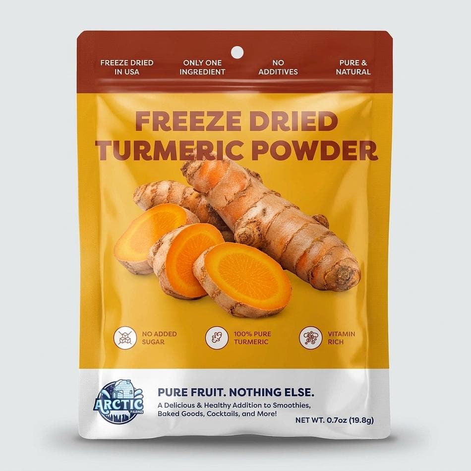 Freeze-Dried Turmeric Root Powder, 100% Pure, Golden Latte & Smoothie Booster, 0.7 oz (19.8g) Resealable Pouch