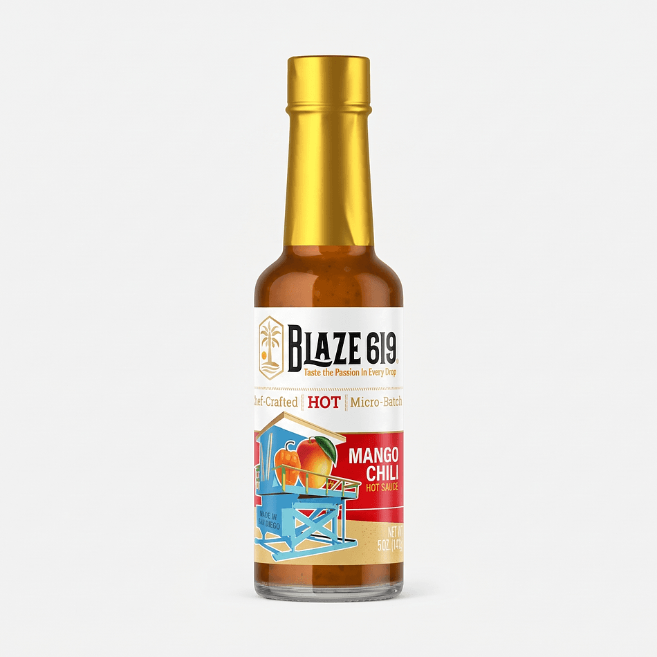 Mango Chili Hot Sauce, Habanero & Jalapeño with Smoked Chipotle, Sweet Smoky Heat, 5 oz Bottle