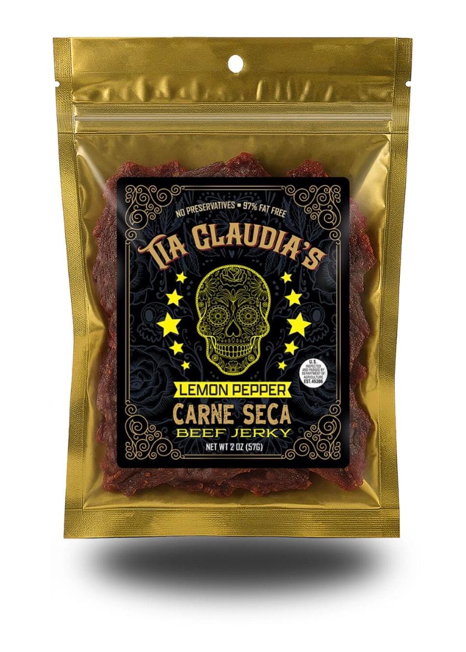 Tia Claudia's Crunchy Lemon Pepper Carne Seca Beef Jerky
