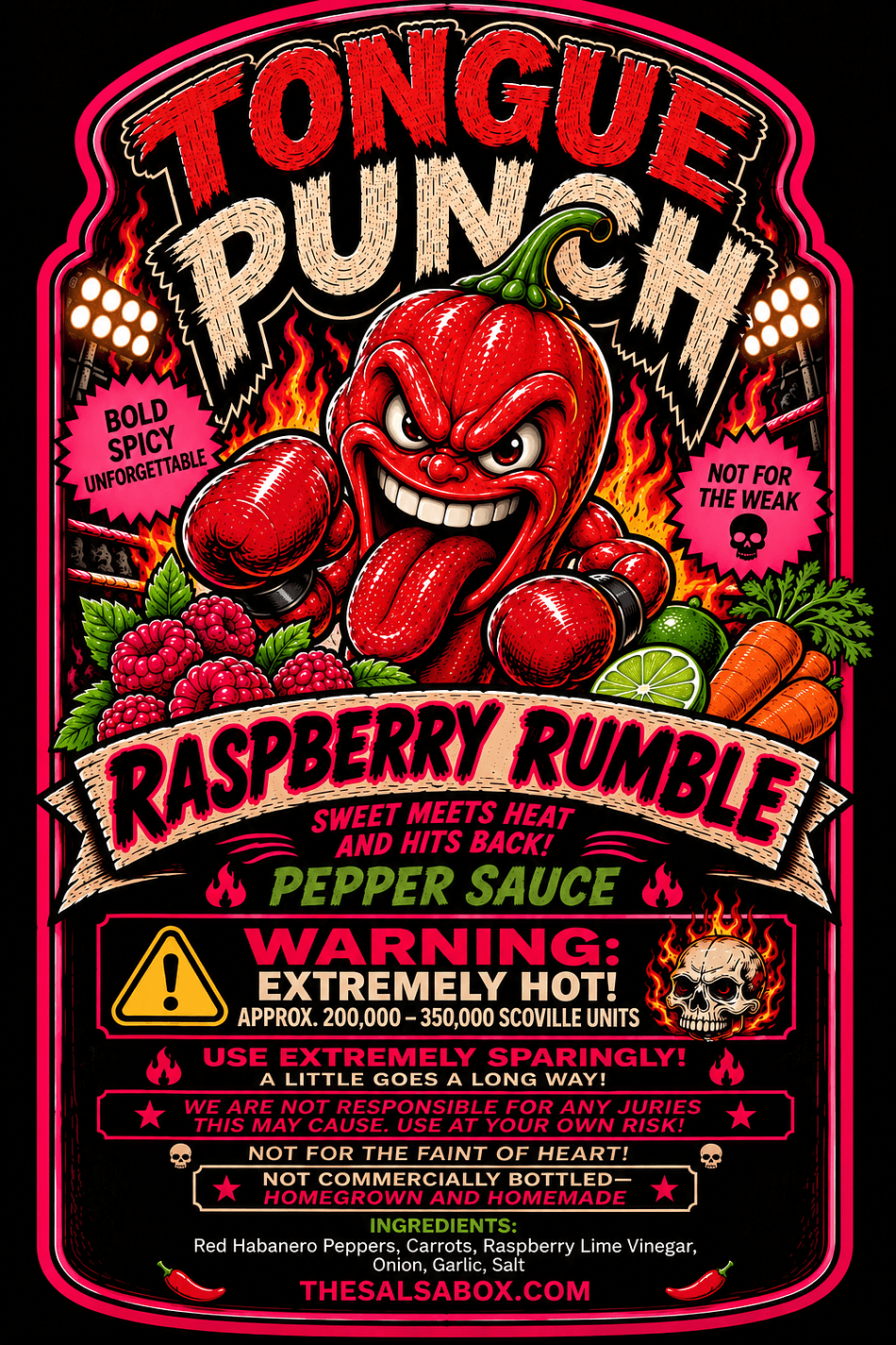 Raspberry Habanero Hot Sauce, Real Raspberry Flavor, Sweet Heat Finishing Sauce, Bottle Size 3 oz